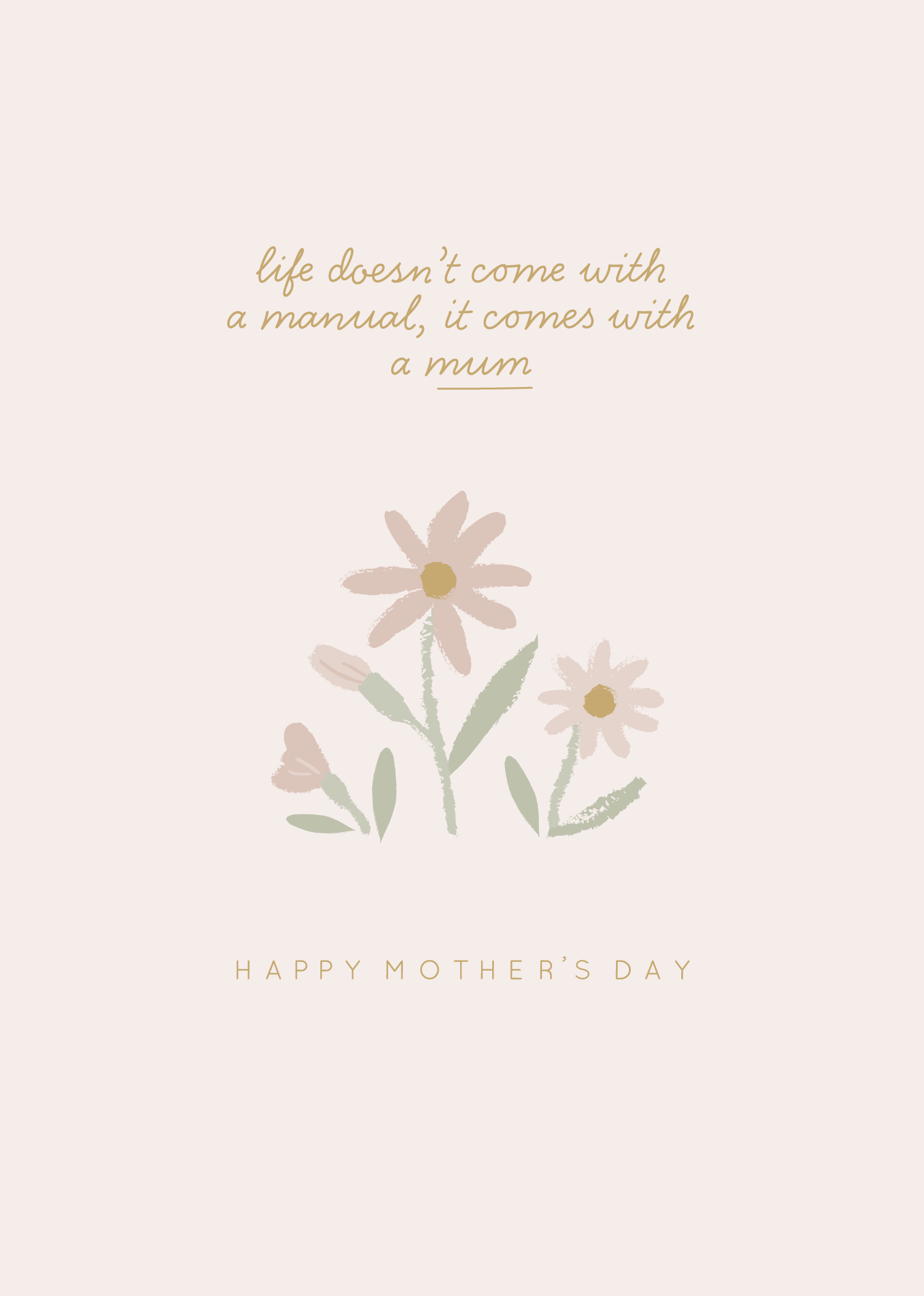 Greeting Card Blushing Floral- Mum Posy